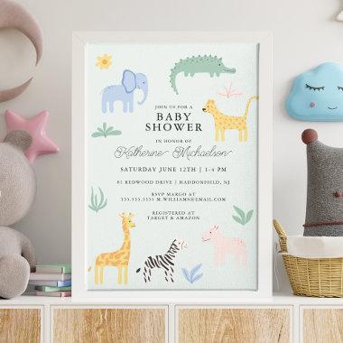 BABY SHOWER | Cute Wildlife Baby Animals Invitations