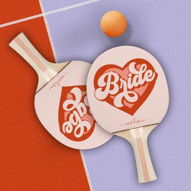 Bachelorette Bride Babe Tribe Squad Heart Ping Pong Paddle