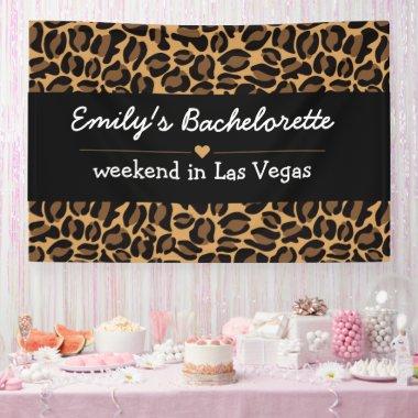 Bachelorette Bride Boujee Trendy Leopard Print Banner