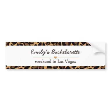 Bachelorette Bride Boujee Trendy Leopard Print Bumper Sticker