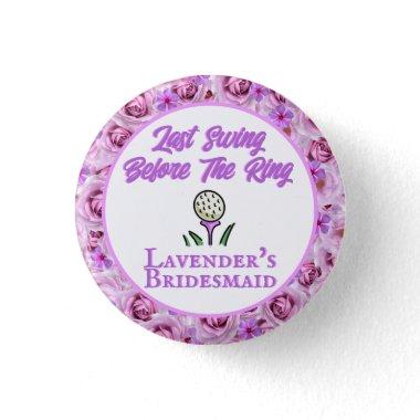 Bachelorette Party or Bridal Shower Golf Lavender Button