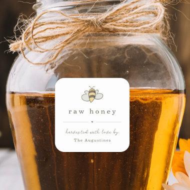 Backyard Beekeeper Square Honey Jar Gift Label