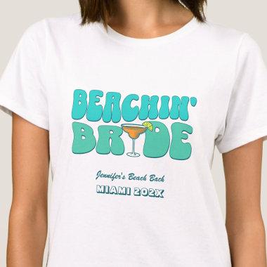 Beach Bachelorette Party Groovy Beachin Bride T-Shirt