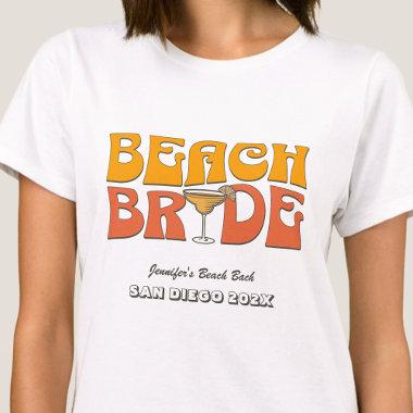 Beach Bachelorette Party Retro Groovy Beach Bride T-Shirt