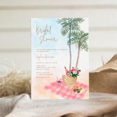 Beach Picnic Bridal Shower Invitations