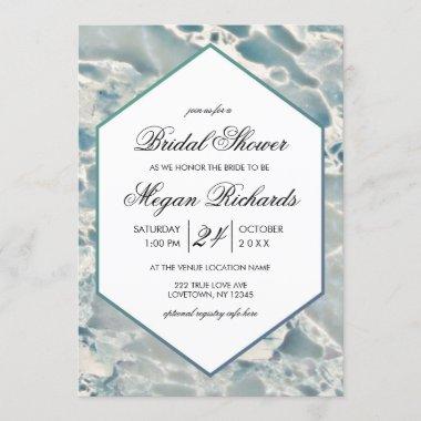 Beach Sea Glass Ocean Bridal Shower Invitations