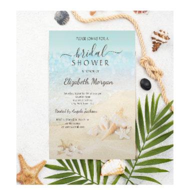 Beach Seashells Bridal Shower Invitations