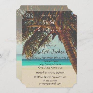 Beach Tropical,Palm Bridal Shower Invitations