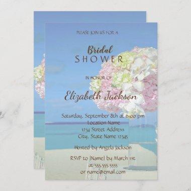 Beach Wedding Floral Bridal Shower Invitations