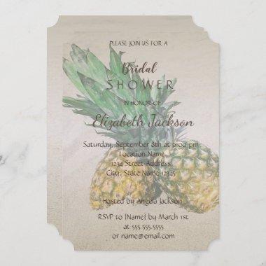 Beach Wedding Pineapple Bridal Shower Invitations