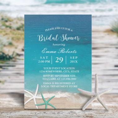Beach Wedding Starfish Summer Bridal Shower Invitations
