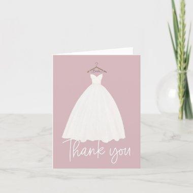 Beautiful dress Bridal shower customizable color Thank You Invitations