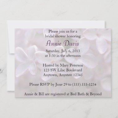 Beautiful Lilac Blossoms Bridal Shower Invitations