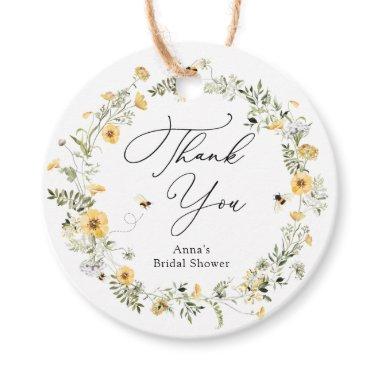 Bee and Wildflower Bridal Shower Gift Tags