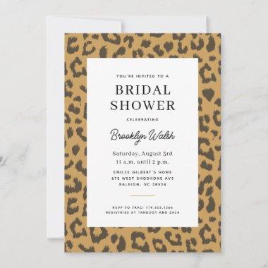 Beige and Brown Animal Print Bridal Shower Invitations