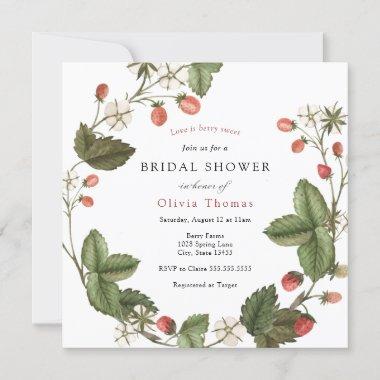 Berry Sweet Strawberry Bridal Shower Invitations