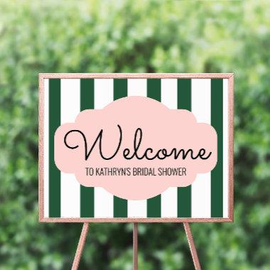 Beverly Hills Pink & Green Bridal Shower Welcome Poster