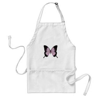 Big Pink & Black Butterfly - Personalize Adult Apron