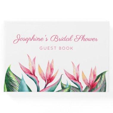 Bird of Paradise Tropical Watercolor Bridal Shower Guest Book