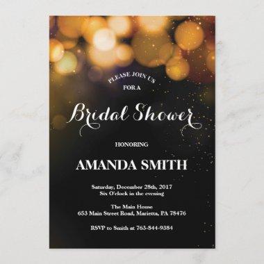 Black and Gold Bridal Shower Invitations