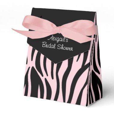 Black and Pink Zebra Print Bridal Shower Favor Boxes