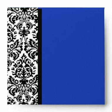 BLACK AND WHITE ART NOUVEAU DAMASK Blue Envelope