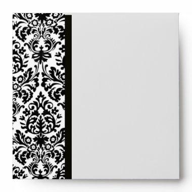 BLACK AND WHITE ART NOUVEAU DAMASK linen Envelope