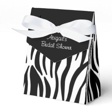 Black and White Zebra Print Bridal Shower Favor Boxes