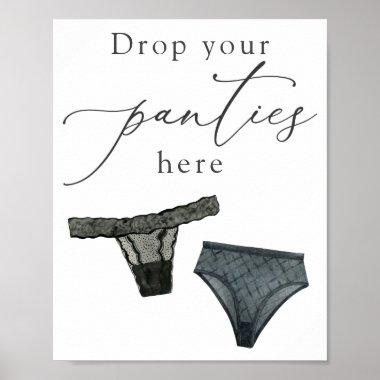 Black Drop Your Panties Here Lingerie Shower Sign