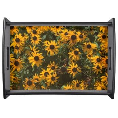 Black eyed Susan's Flowers, Floral, Photography Serving Tray