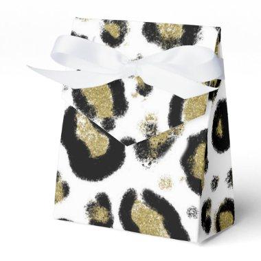Black & Gold Leopard Cheetah Print Birthday Party Favor Boxes