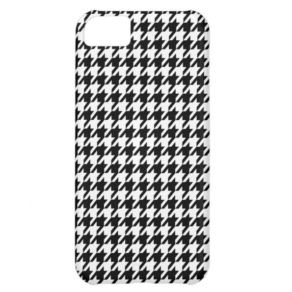 Black Houndstooth Case For iPhone 5C