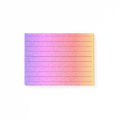 Black Lines Glittery PInk Purple Ombre Girly Post-it Notes