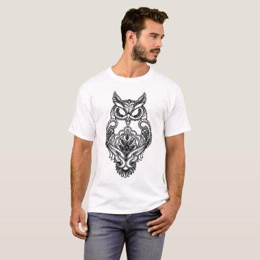 Black Owl Henna Style Women_s Wildlife Nature Know T-Shirt