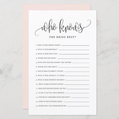 Black Who Knows the Bride Best Bridal Shower Game
