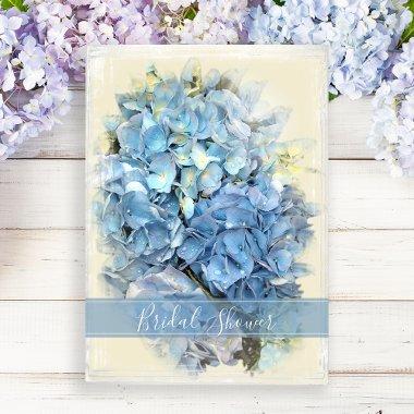 Blue Hydrangea Flower Bridal Shower Invitations