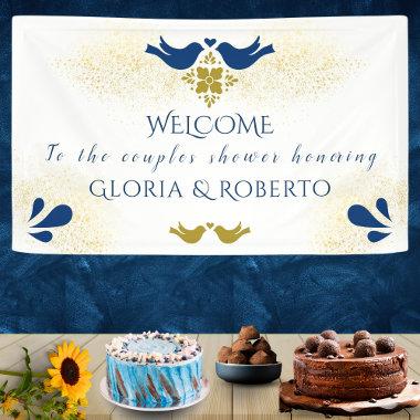 Blue Lovebirds Wedding Couple Shower Welcome Sign