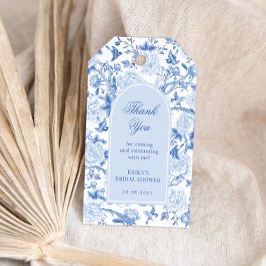 Blue White Chinoiserie Floral Bridal Shower Favors Gift Tags