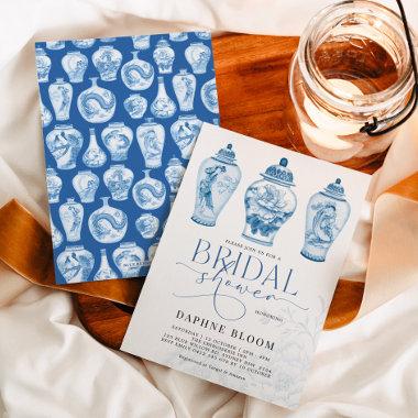 Blue White Chinoiserie Ginger Jars Bridal Shower Invitations