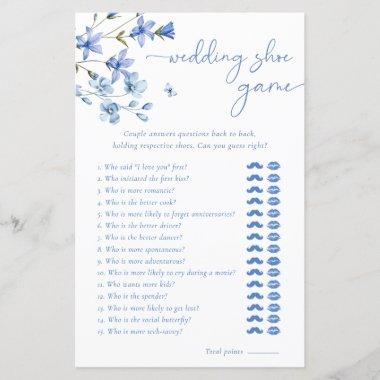 Blue Wildflower Wedding Shoe Bridal Shower Game