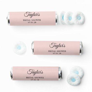 Blush and Black Elegant Script Bridal Shower Breath Savers® Mints