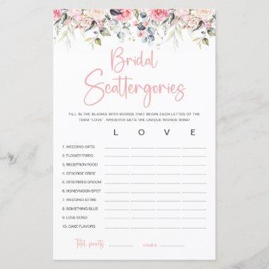 Blush Floral | Bridal Scattergories Game Invitations