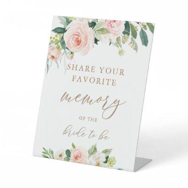 Blush Floral Favorite Memory of the Bride To Be Pedestal Sign