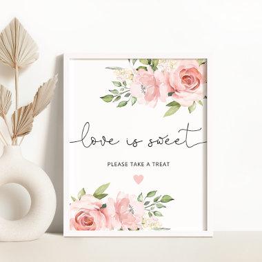 Blush floral Love is sweet Poster