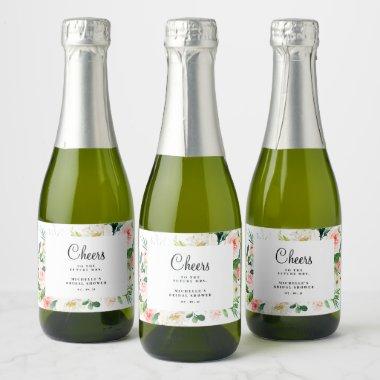 Blush Mini Sparkling Wine Label, Bridal Shower Sparkling Wine Label