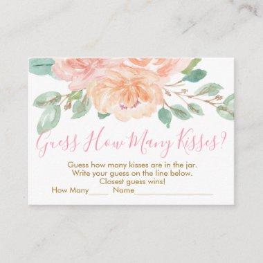 Blush & Peach Floral Guess How Many Shower Game Enclosure Invitations