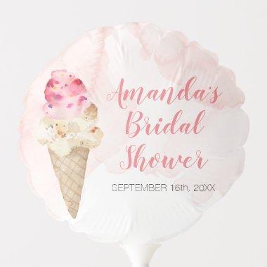 Blush Pink and Gold Ice Cream Bridal Shower Balloon