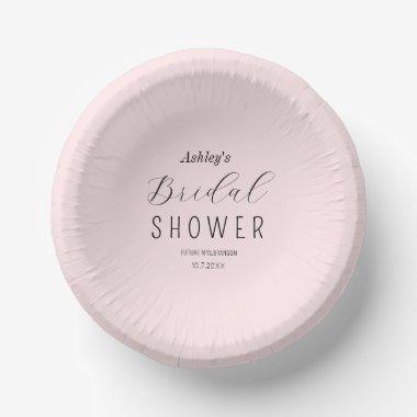 Blush Pink Bridal Shower Brunch Paper Bowls