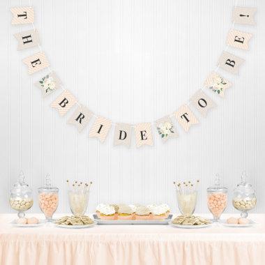Blush Pink Floral Greenery Wedding Bride to Be Bunting Flags
