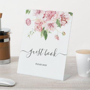 Blush Pink Peonies Guest Book Sign
